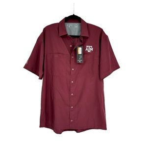 NWT A&M Aggies Angler Fishing Shirt Maroon Size M Collegiate Lightweight Outdoor
